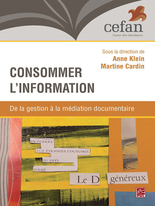 Title details for Consommer l'information. by Anne Klein - Available